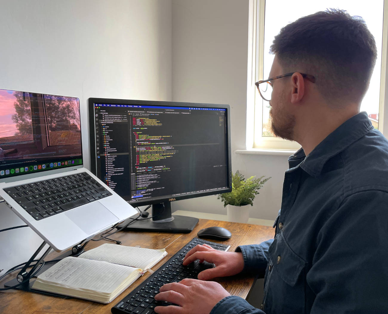 Joe working at desk